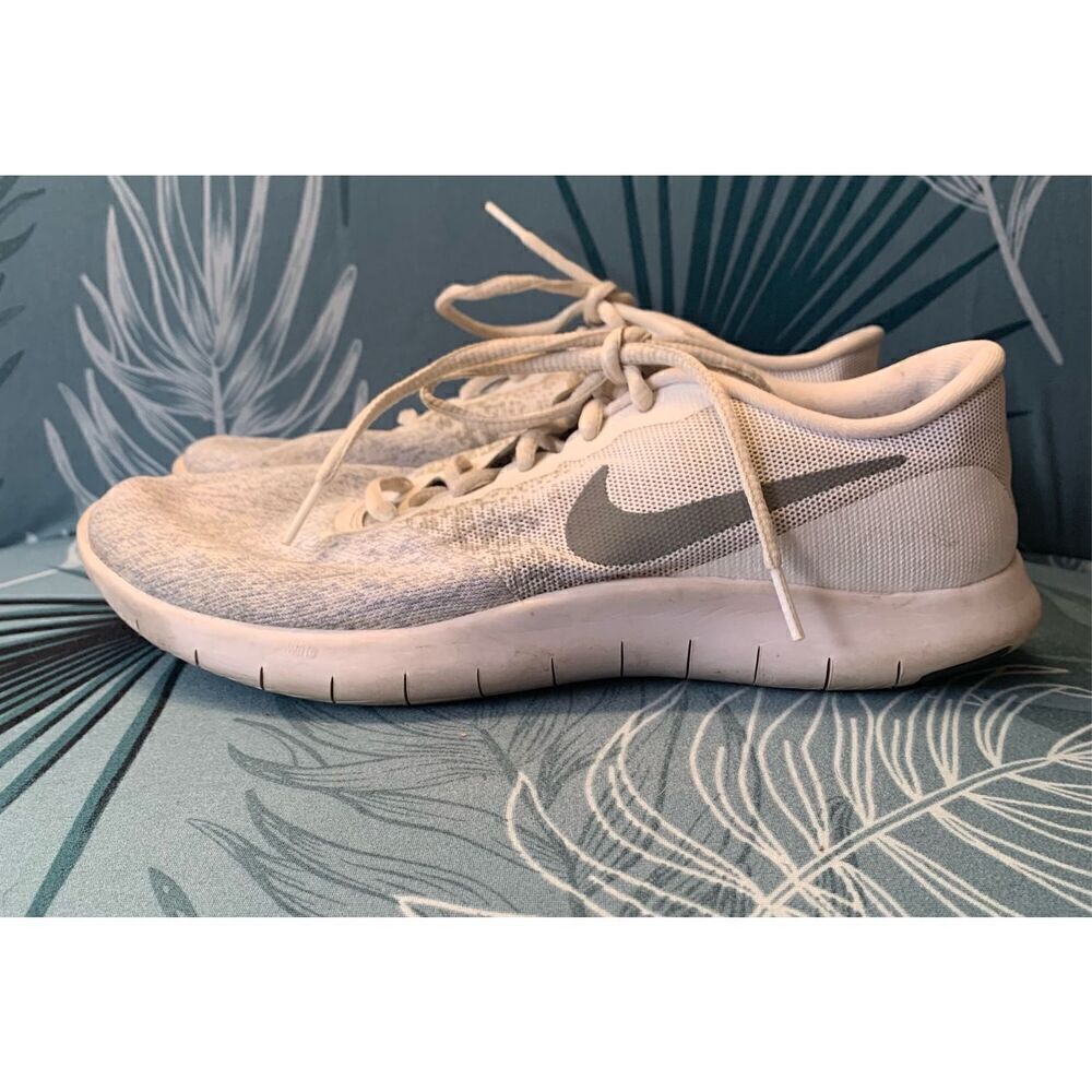 NIKE FLEX CONTACT white gray SNEAKER GYM SHOES sz 8.5